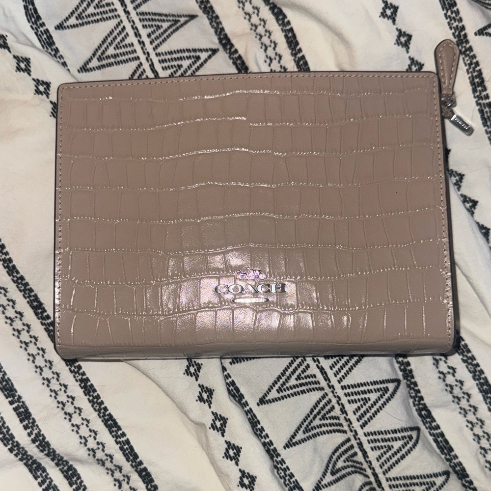 Coach Croc-Embossed Slim Crossbody in Taupe - Picture 8 of 10